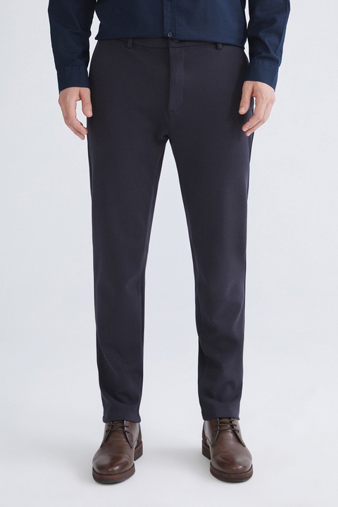 LC WAIKIKI, Pantaloni conici cu talie medie si elastica, Albastru ultramarin