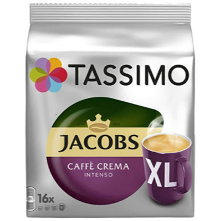 Кафе капсули Tassimo Jacobs Crema Intenso XL, 16 напитки, 144 гр