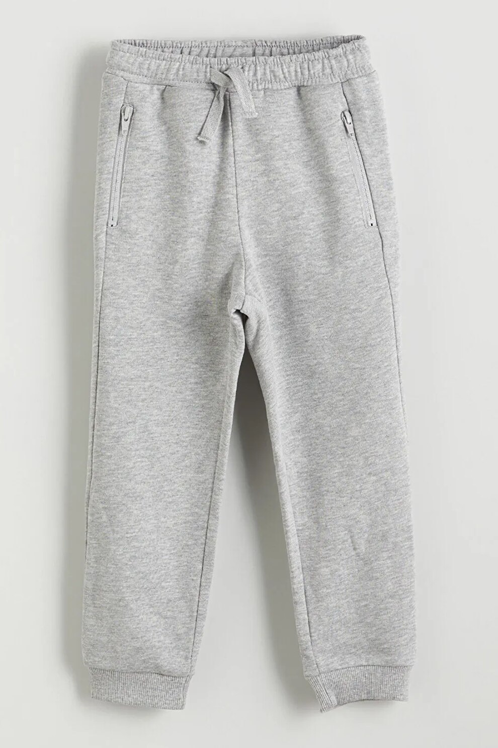 LC WAIKIKI, Pantaloni de trening din amestec de bumbac cu buzunare cu fermoar, Gri deschis melange, 116-122 CM