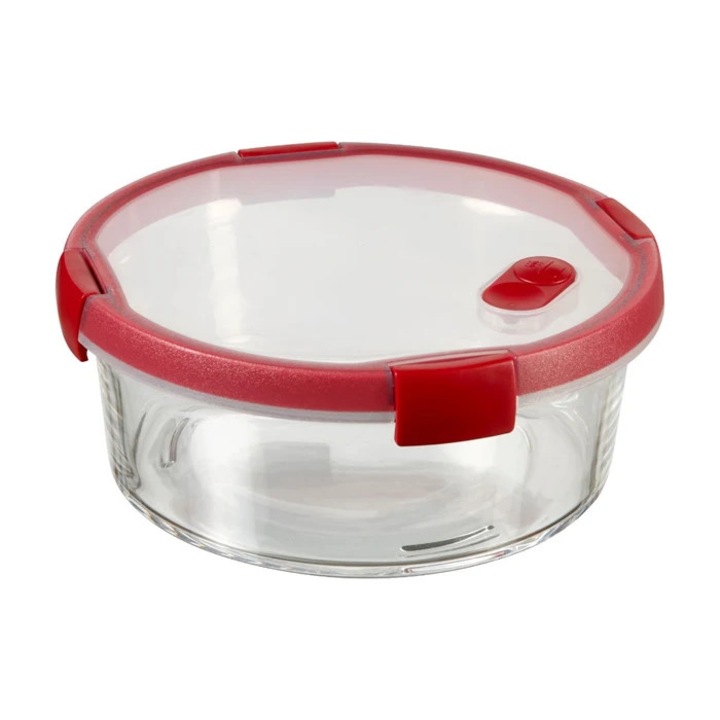 Caserola alimente, Curver, sticla, rotunda, transparent, 1.2 L