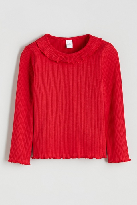 LC WAIKIKI, Bluza din amestec de bumbac cu guler valurit, Rosu, 74-80 CM