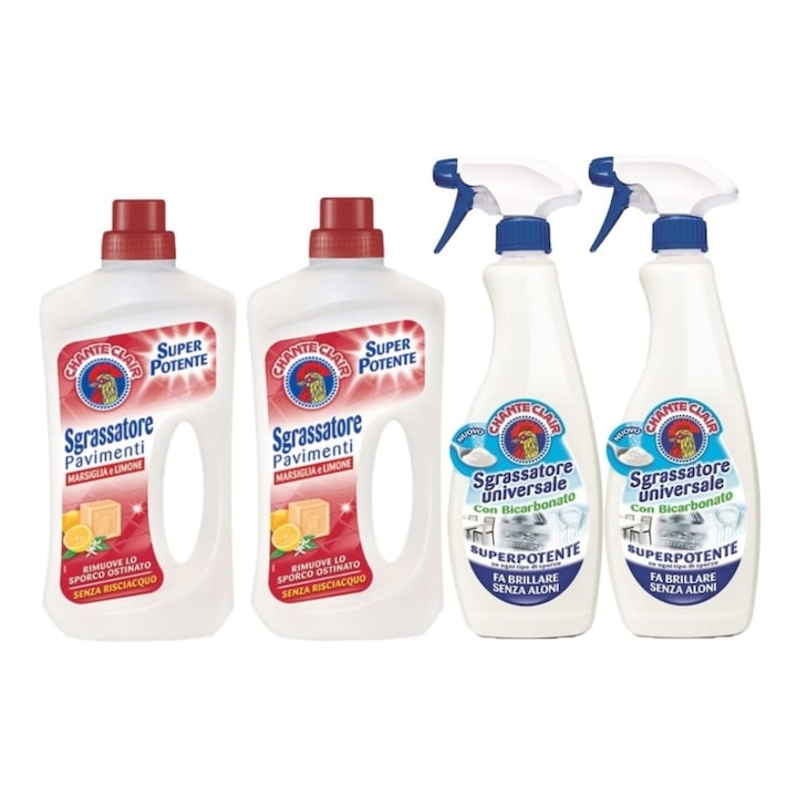 Пакет Chanteclair 2x Разтвор за подове Marseille scent 750 ml 2x обезмаслител Chanteclair с бикарбонат 600 ml