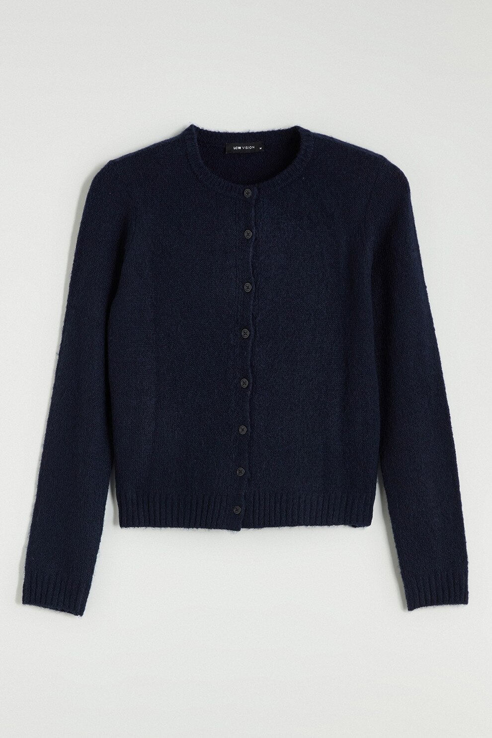 LC WAIKIKI, Cardigan cu nasturi si model uni, Albastru ultramarin