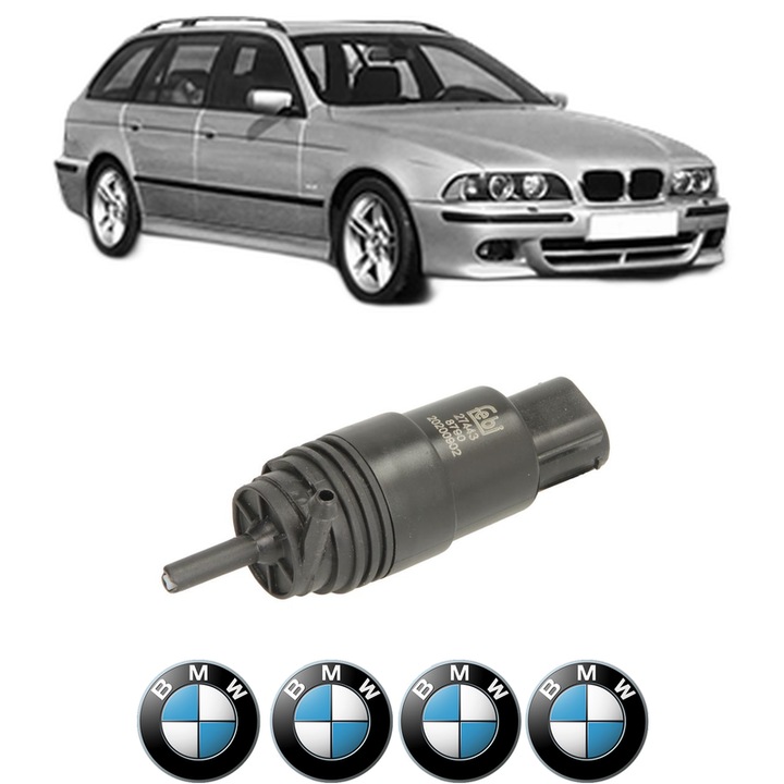 Pompa de apa spalare parbriz BMW Seria 5 Touring (E39) din 1996-2004, auto, Febi, 4x Stickere auto cu BMW
