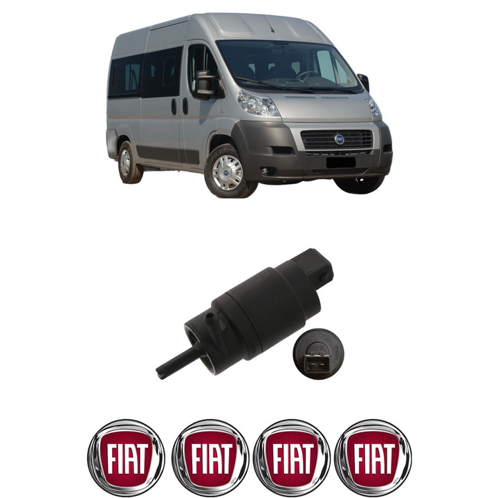 Pompa de apa spalare parbriz FIAT DUCATO Bus (250_) din 2006-2013, auto, Febi, 4x Stickere auto cu FIAT