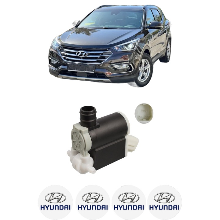 HYUNDAI SANTA FÉ III (DM, DMA) 2012-2018 ablaktörlő szivattyú, autó, Febi, 4x HYUNDAI autós matrica