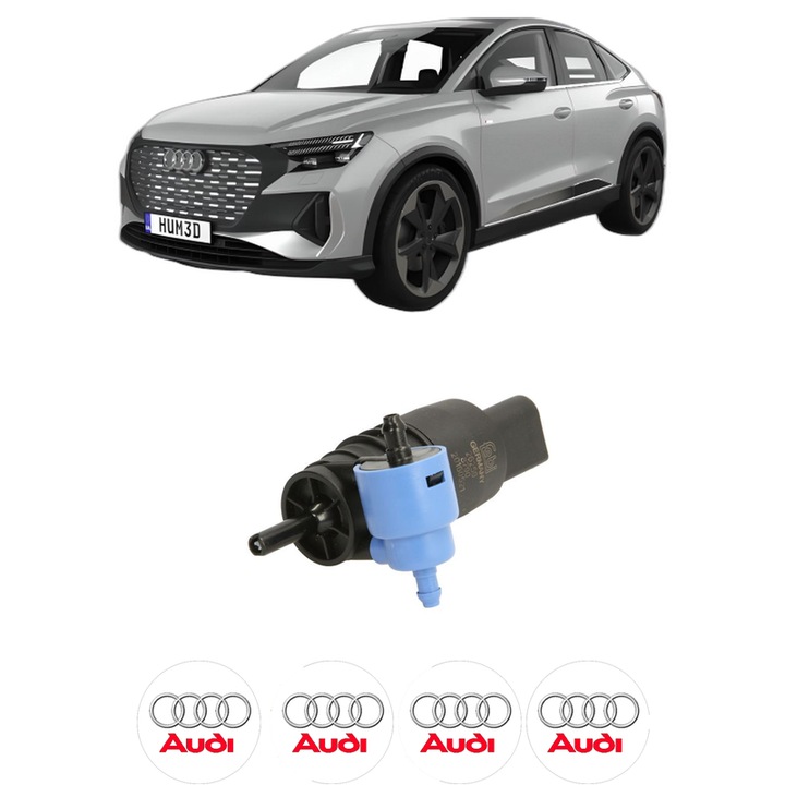 Pompa de apa spalare parbriz AUDI Q4 E-TRON Sportback (F4N) din 2021, auto, Febi, 4x Stickere auto cu AUDI