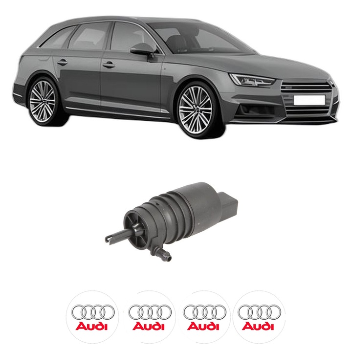 Pompa de apa spalare parbriz AUDI A4 B9 Avant (8W5, 8WD) din 2015-2020, auto, Febi, 4x Stickere auto cu AUDI
