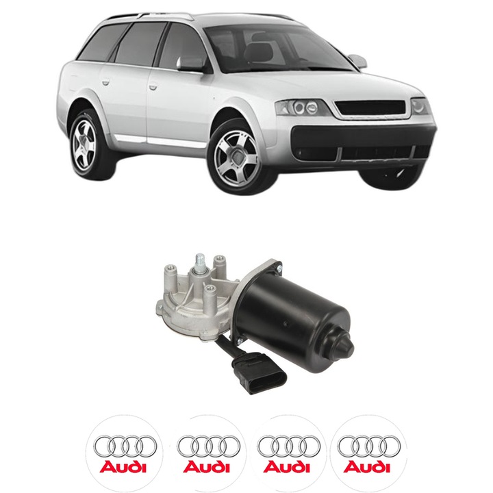 Motor Stergator Fata AUDI ALLROAD C5 (4BH) din 2000-2005, auto, 4x Stickere auto cu AUDI