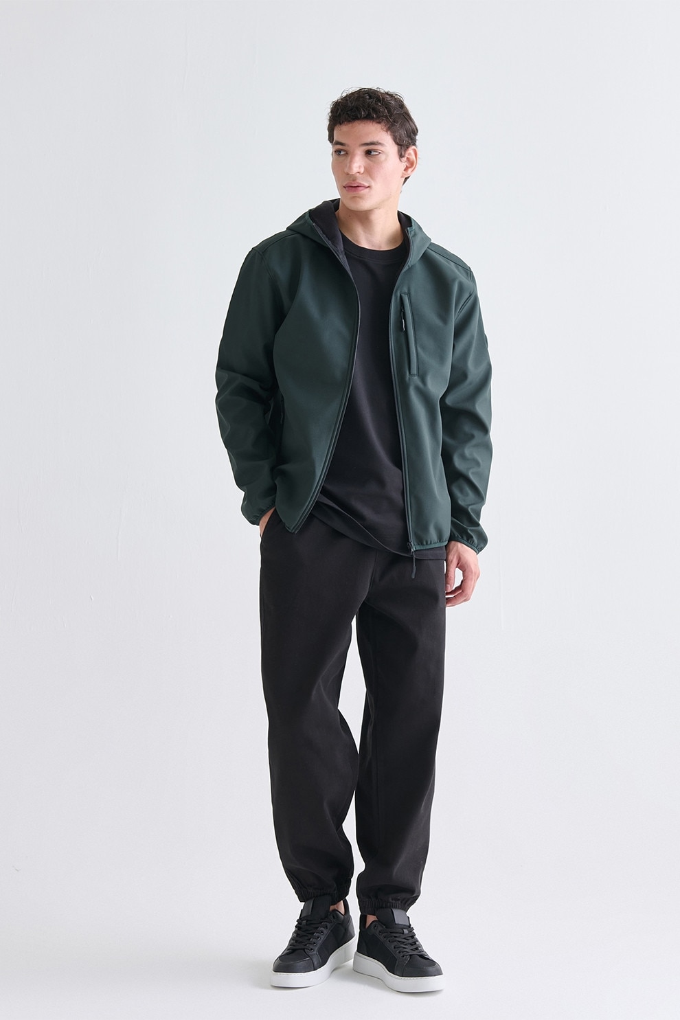 LC WAIKIKI, Blugi cu croiala dreapta si snur de ajustare, Negru, 28