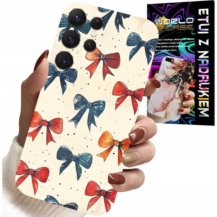 Huzat Samsung Galaxy S24 Ultra telefonhoz, World Case, szilikon, színes design, 0,2 cm