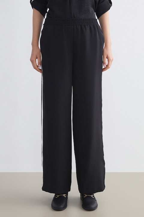 LC WAIKIKI, Pantaloni de trening cu croiala ampla, Alb/Negru, XL