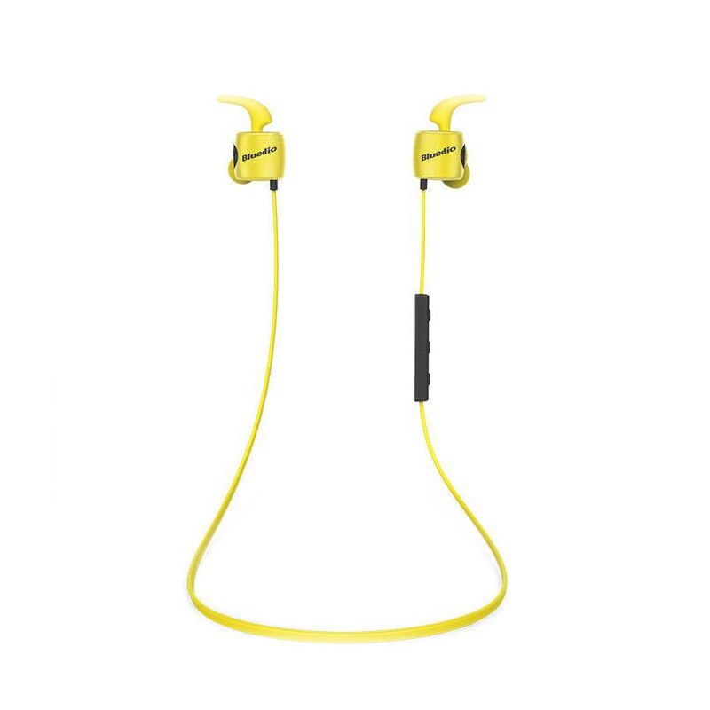 Casti Bluetooth Bluedio TE Sport, Fara fir, In-Ear, HandsFree, Rezistenta la transpiratie, Comanda multifunctionala, Culoare Galben