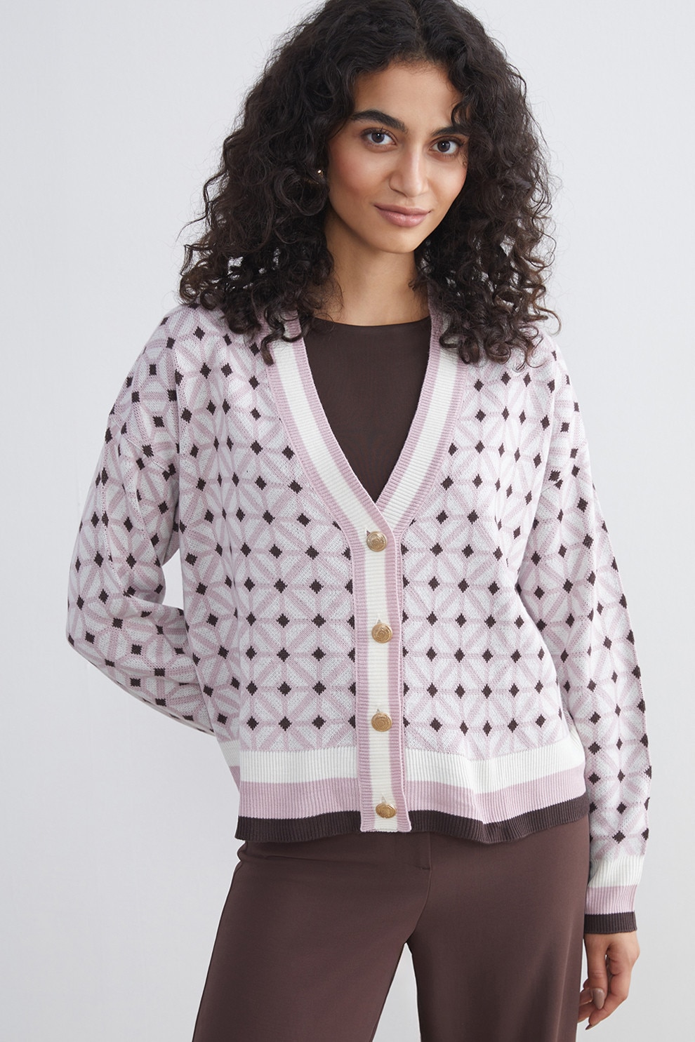 LC WAIKIKI, Cardigan lejer cu model geometric