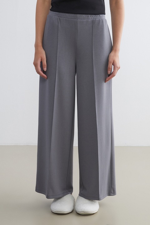 LC WAIKIKI, Pantaloni de pijama cu croiala ampla, Gri inchis, L