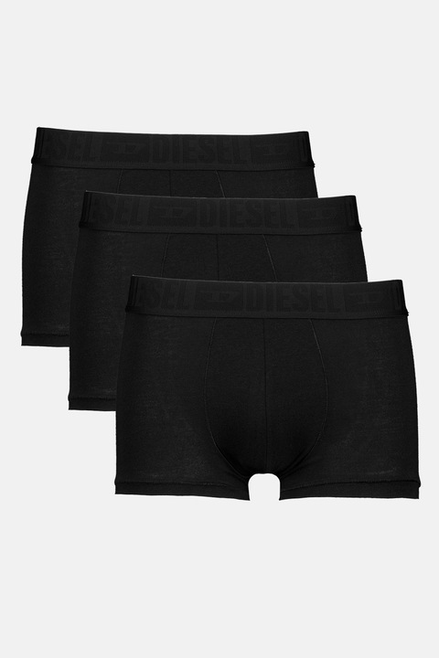 Diesel, Set de boxeri din amestec de lyocell cu logo - 3 perechi, Negru