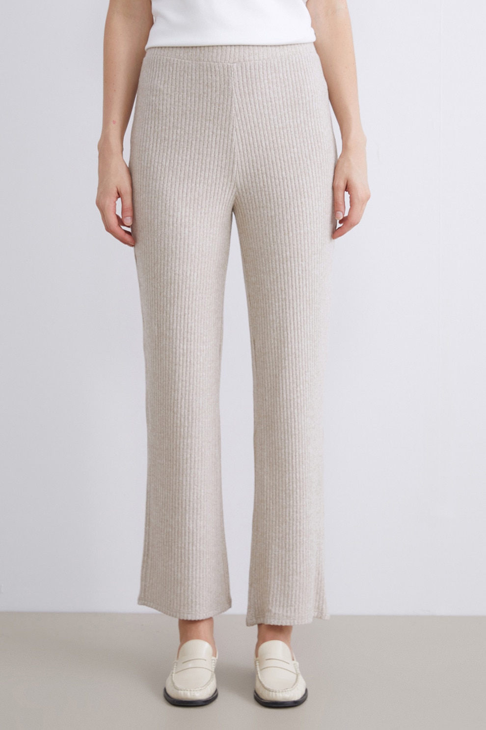LC WAIKIKI, Pantaloni evazati si striati, Bej deschis, XL