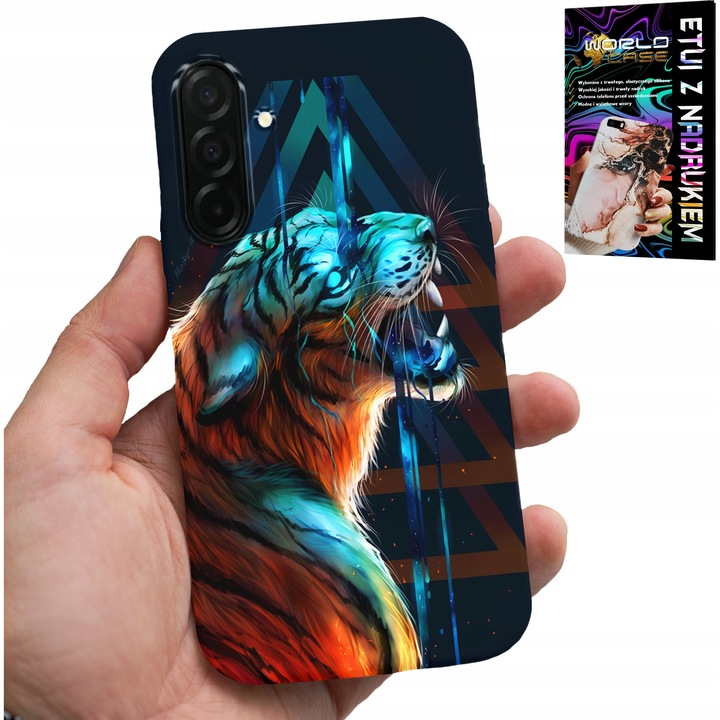 Telefontok, World Case, Samsung Galaxy A36 5G, férfi tigris design, szilikon