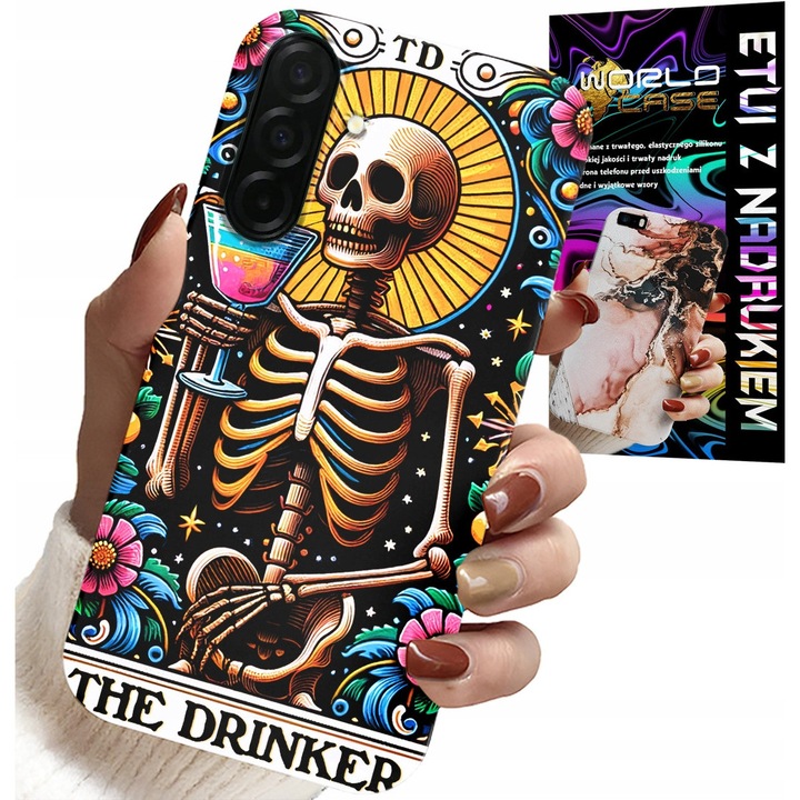 Carcasa pentru Samsung Galaxy A26 5G, World Case, design The Drinker Al Wine, silicon, protecție împotriva zgârieturilor