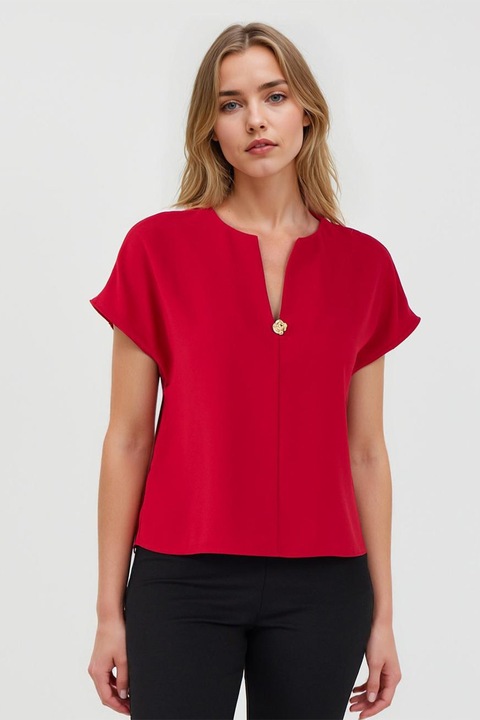 JIMMY KEY, Bluza cu maneci scurte, Rosu