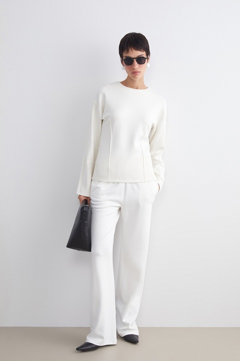 LC WAIKIKI, Pantaloni de trening cu croiala ampla si talie elastica, Alb murdar, 2XL