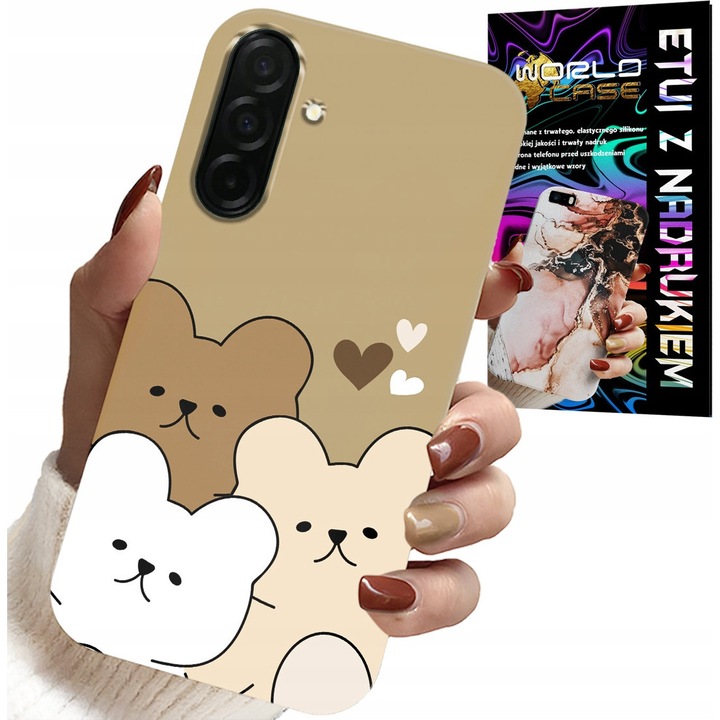 Telefontok, World Case, Samsung Galaxy A56 5G, plüssmackó, szilikon