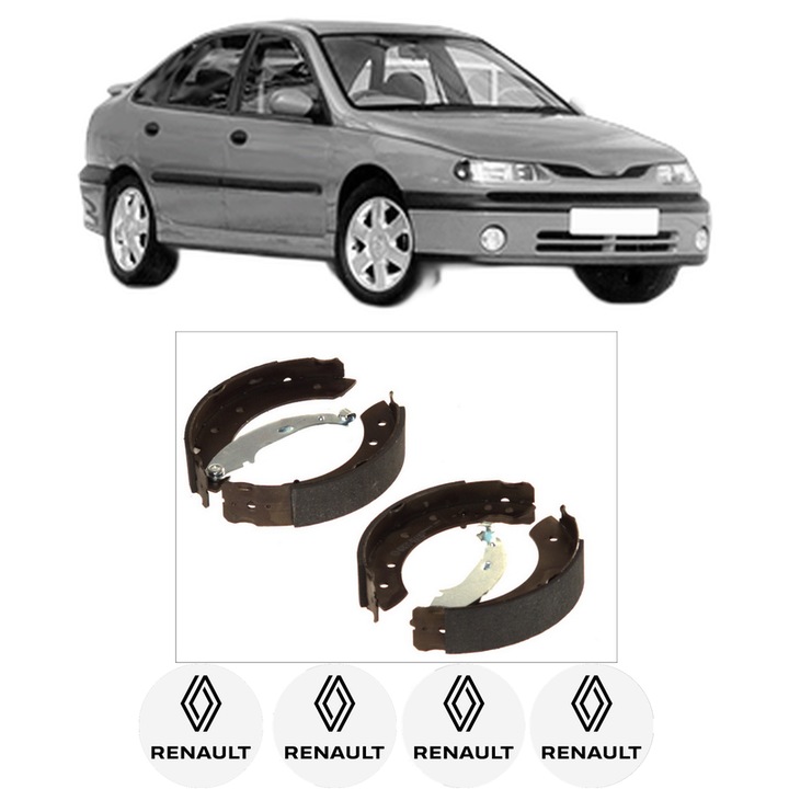 Set saboti frana RENAULT LAGUNA I (B56_, 556_) 2.0 din 1999-2001, KW 80 CP 109 CMC 1998, sistem franare auto, Bosch, 4x Stickere auto cu RENAULT