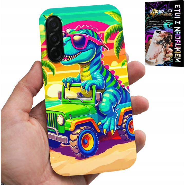 Husa pentru Samsung Galaxy A56 5G, design dinozaur în camion, silicon, 0, 2cm
