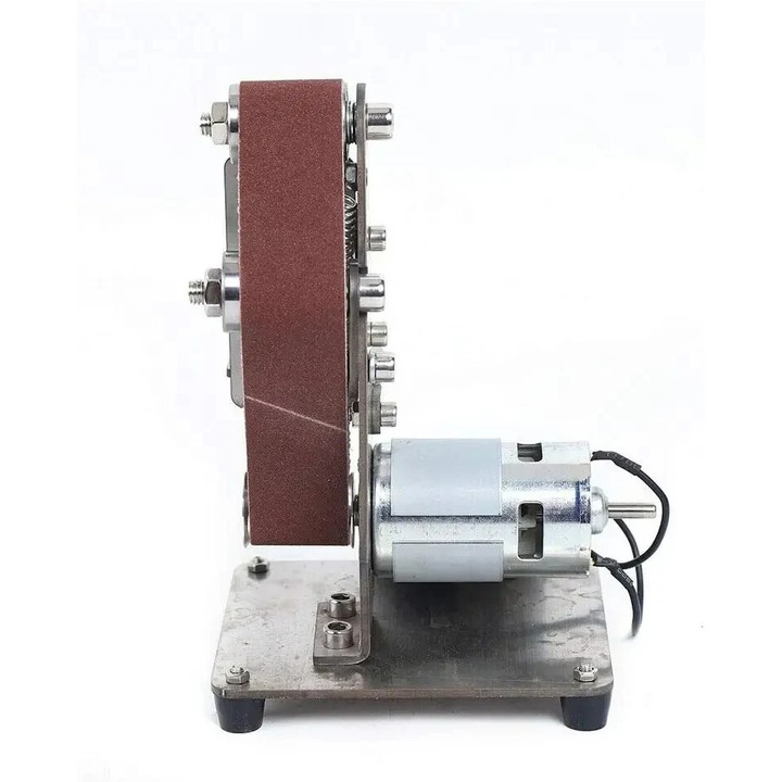 Електрическа лентова шлифовъчна машина, 100W, 4500-9000 RPM, регулируема скорост, компактен дизайн, сива