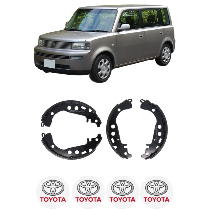 Set saboti frana TOYOTA bB I (NCP3_) 1.5 (NCP31) din 2000-2005, KW 80 CP 109 CMC 1497, sistem franare auto, Bosch, 4x Stickere auto cu TOYOTA