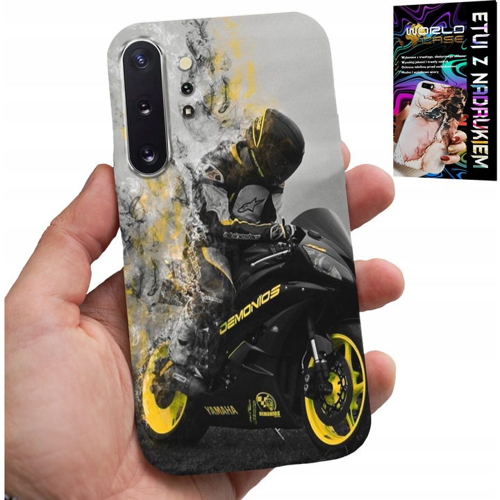 Telefontok Samsung Note 10 Plus-hoz, World Case, motoros nyomtatás, szilikon