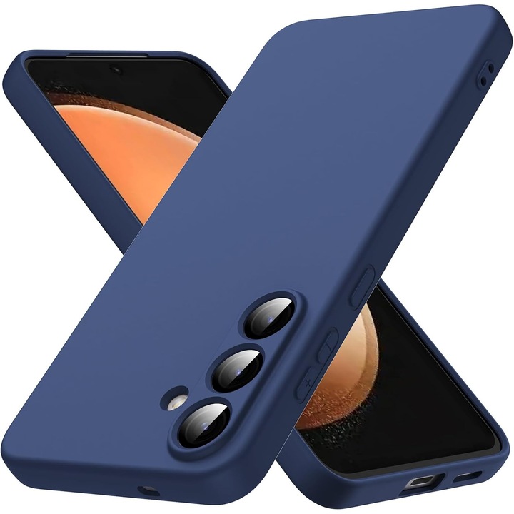 Husa Soft Touch, slim, ALC Mobile, anti soc, compatibila cu Samsung Galaxy S25 Fe, Albastru Inchis Tpu