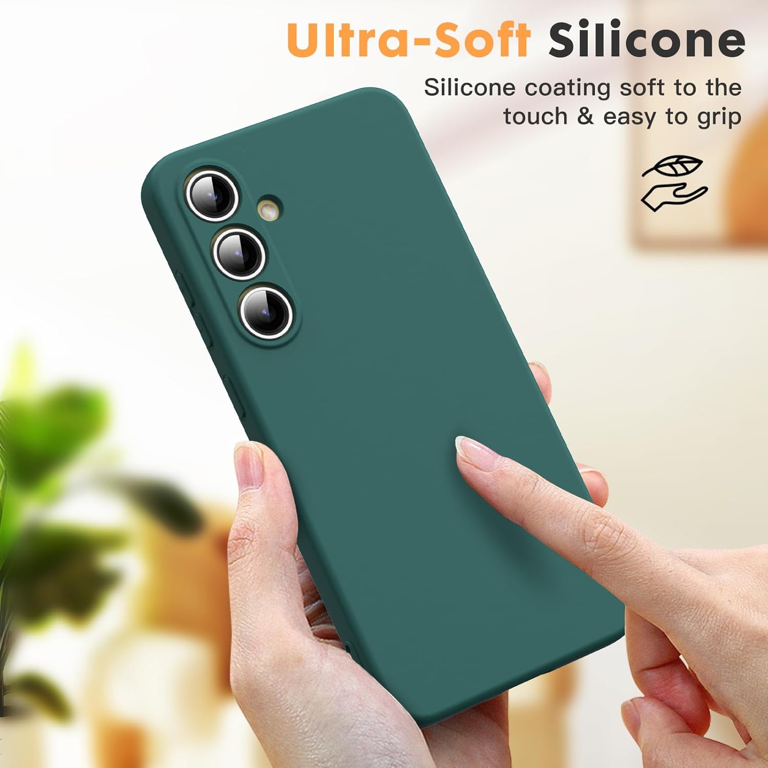 Husa Soft Touch, slim, ALC Mobile, anti soc, compatibila cu Samsung Galaxy S25 Fe, Verde Inchis Tpu