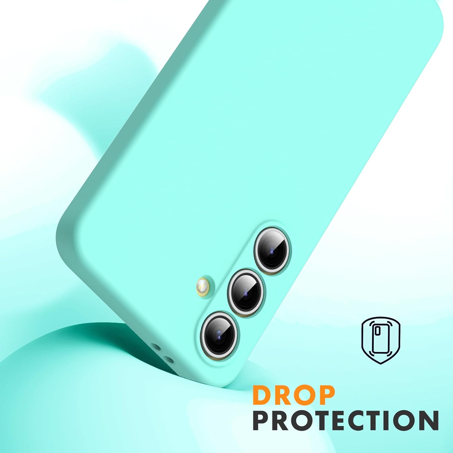 Husa Soft Touch, slim, ALC Mobile, anti soc, compatibila cu Samsung Galaxy S24 Fe, Turqoise Tpu