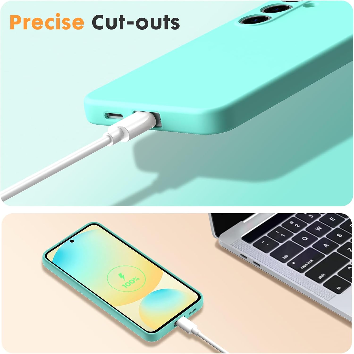 Husa Soft Touch, slim, ALC Mobile, anti soc, compatibila cu Samsung Galaxy S24 Fe, Turqoise Tpu