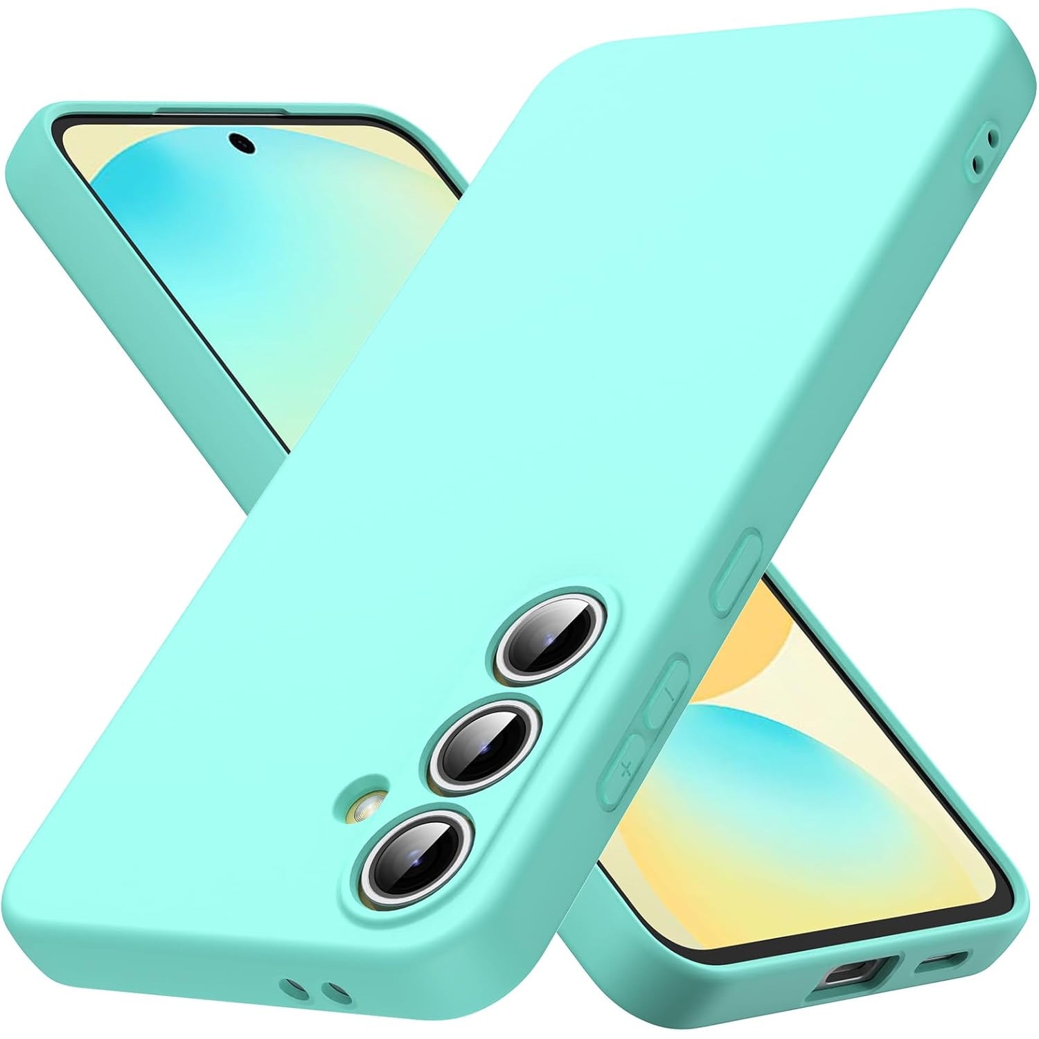 Husa Soft Touch, slim, ALC Mobile, anti soc, compatibila cu Samsung Galaxy S24 Fe, Turqoise Tpu