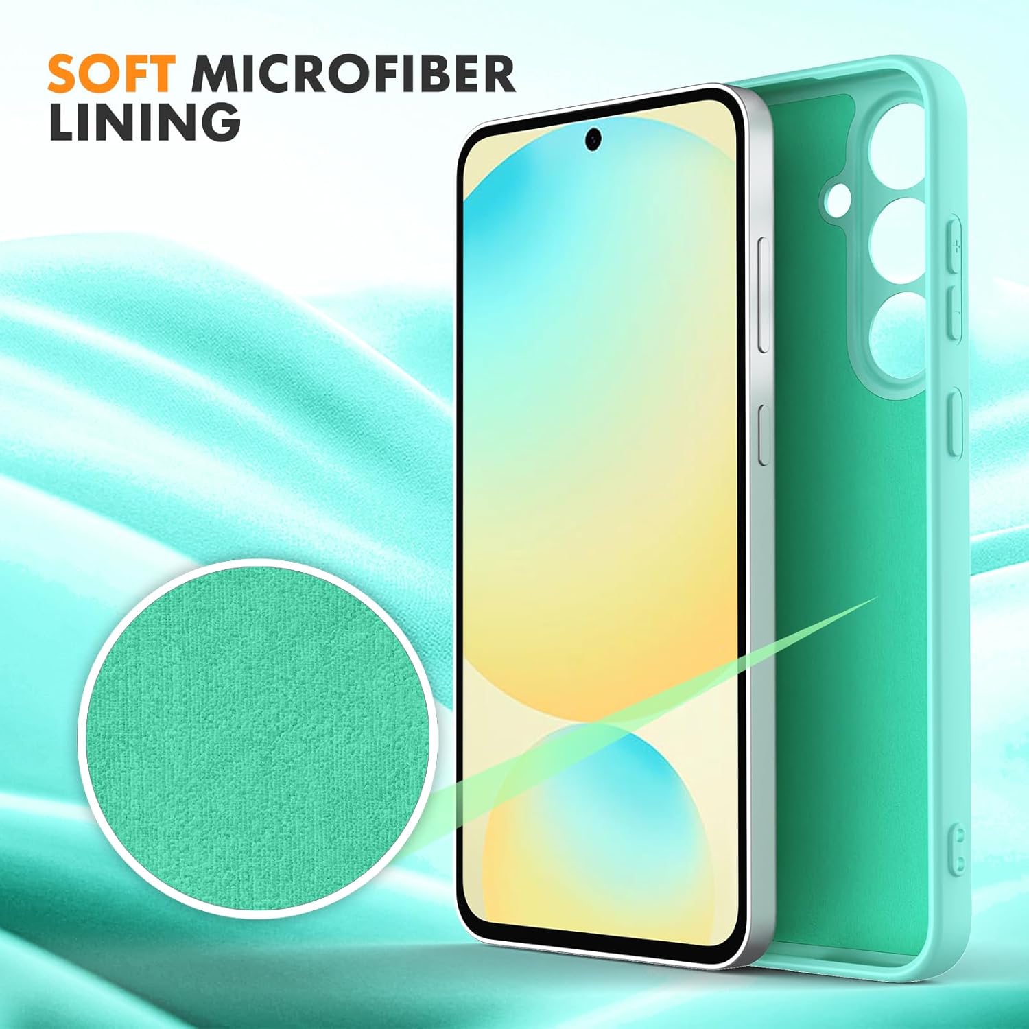 Husa Soft Touch, slim, ALC Mobile, anti soc, compatibila cu Samsung Galaxy S24 Fe, Turqoise Tpu