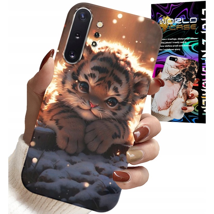 Sweet Tiger nyomtatott tok Samsung Note 10 Plus telefonhoz, szilikon, többszínű