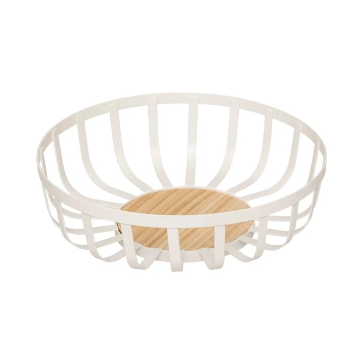 Fructiera metalica Secret de Gourmet Corselle White, 28x9cm, finisaj alb