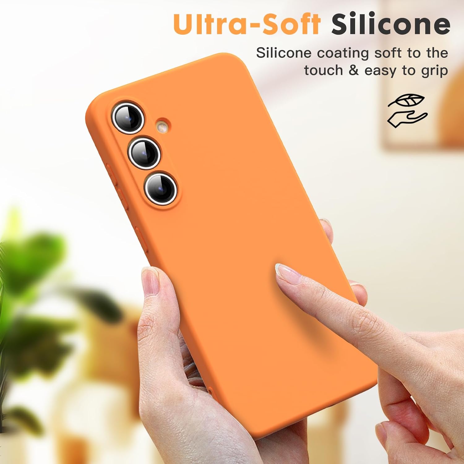 Husa Soft Touch, slim, ALC Mobile, anti soc, compatibila cu Samsung Galaxy S25 Fe, Portocaliu Tpu