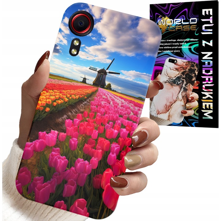 Telefontok, World Case, Samsung Galaxy Xcover 7, színes virágmintás, szilikon