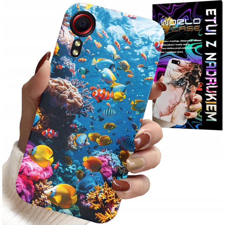 Carcasă pentru telefon, World Case, Samsung Galaxy XCover 7, silicon, design recif colorat, 0, 2mm