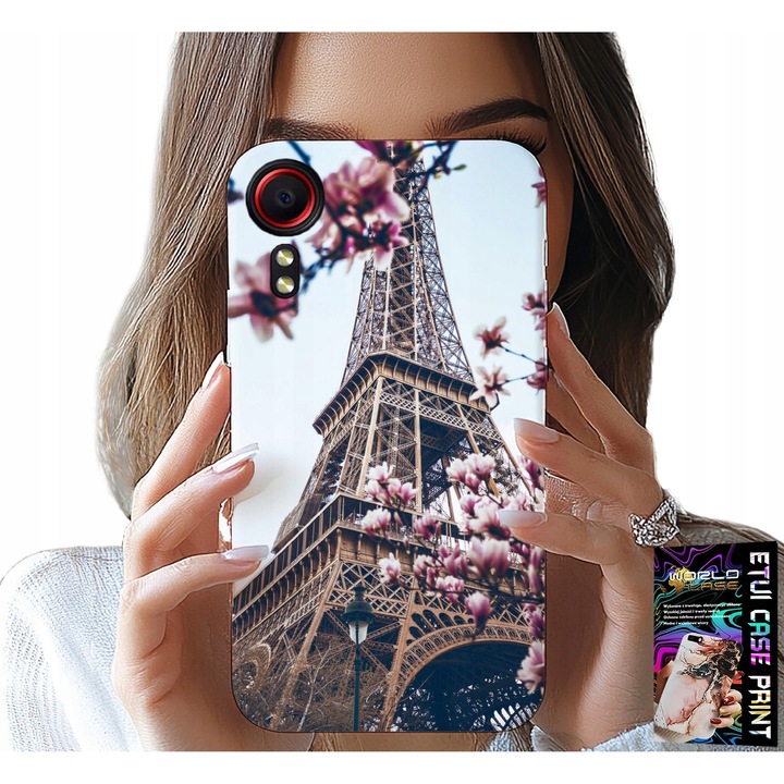 Husa pentru Samsung Galaxy Xcover 5, World Case, imprimeu Turnul Eiffel, silicon, 0, 2cm