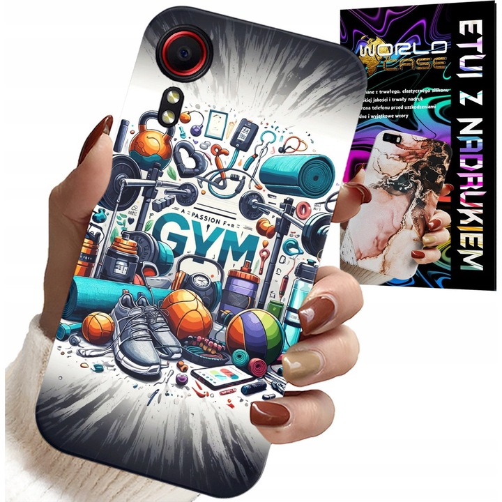 Carcasă sport pentru telefon Samsung Galaxy Xcover 7, World Case, silicon, imprimeu multicolor