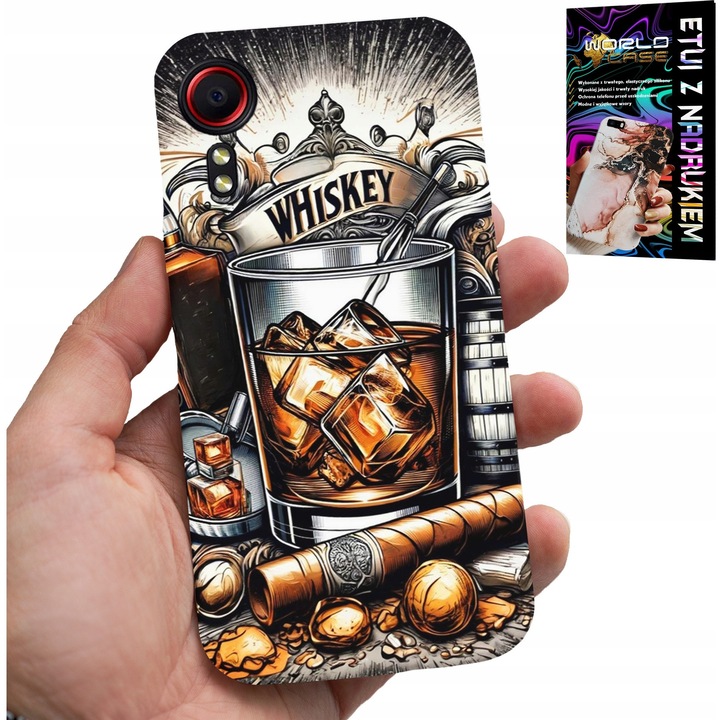 Carcasă pentru Samsung Galaxy Xcover 7, World Case, design Whisky Cigar, silicon, model personalizat