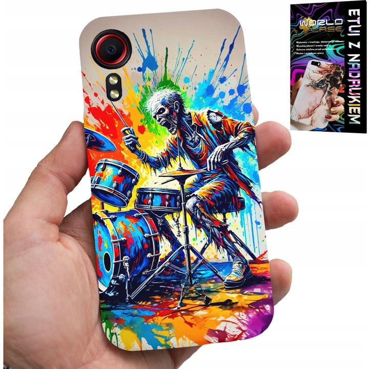 Carcasă telefon, World Case, pentru Samsung Galaxy Xcover 7, imprimare full color, model Skeleton, silicon