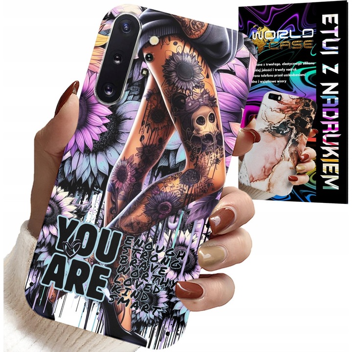 Samsung Note 10 Plus tok, World Case, színes nyomtatás, szilikon, nőies minta