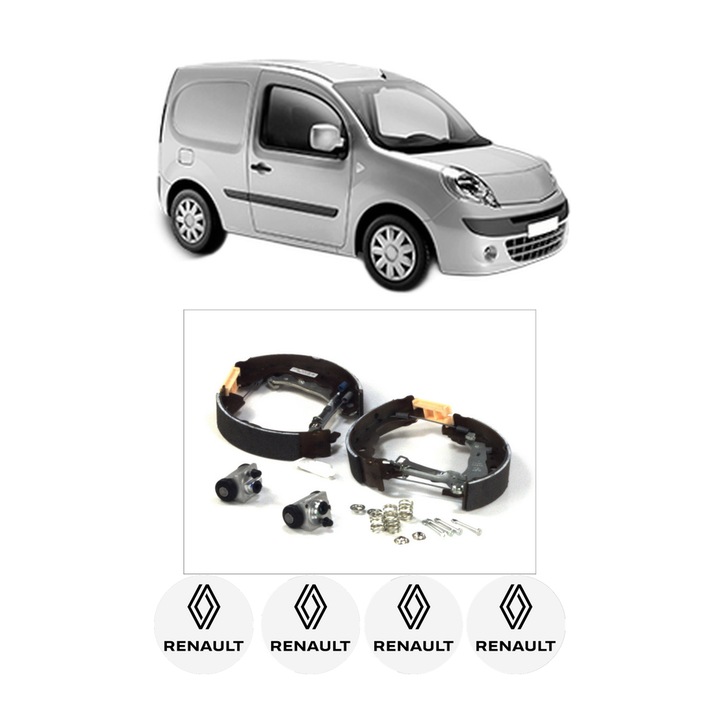 Set saboti frana RENAULT KANGOO Express (FW0/1_) 1.5 dCi 110 (FW06, FW12) din 2013, KW 81 CP 110 CMC 1461, sistem franare auto, Bosch, 4x Stickere auto cu RENAULT
