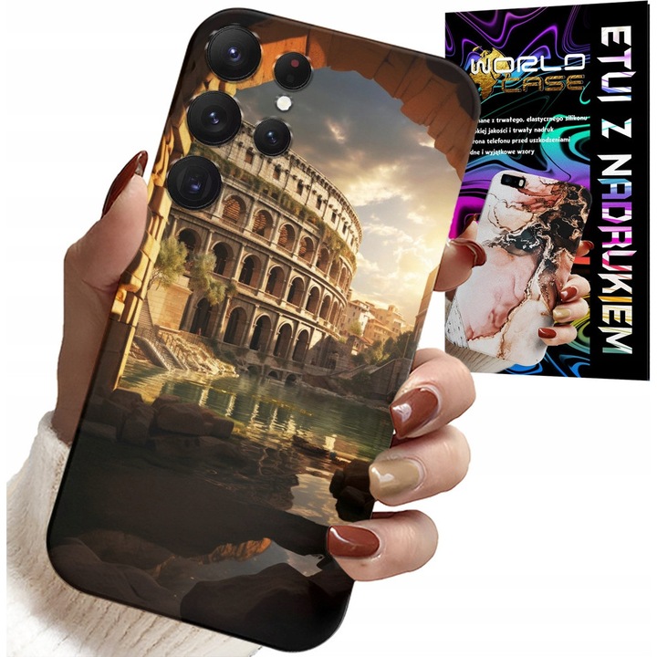 Huzat Samsung Galaxy S25 Ultra készülékhez, World Case, ókori római design, szilikon, többszínű