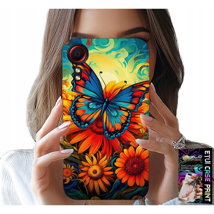 Tok Samsung Galaxy Xcover 7-hez, World Case, szilikon, virágmintás, 0,2 cm